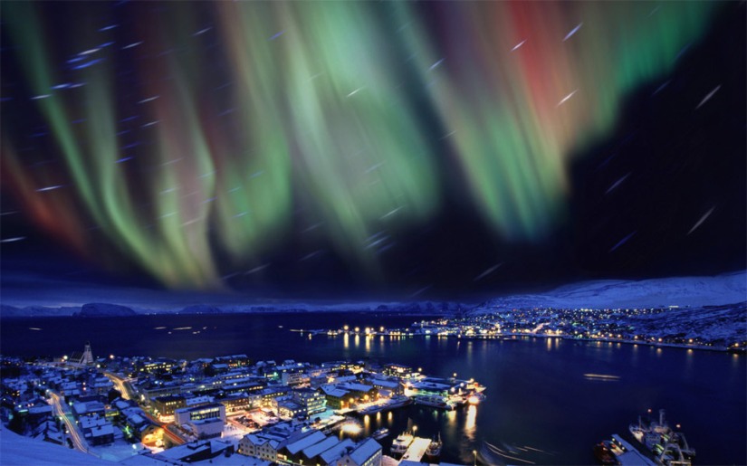 Aurora Borealis in the skies over Hammerfest