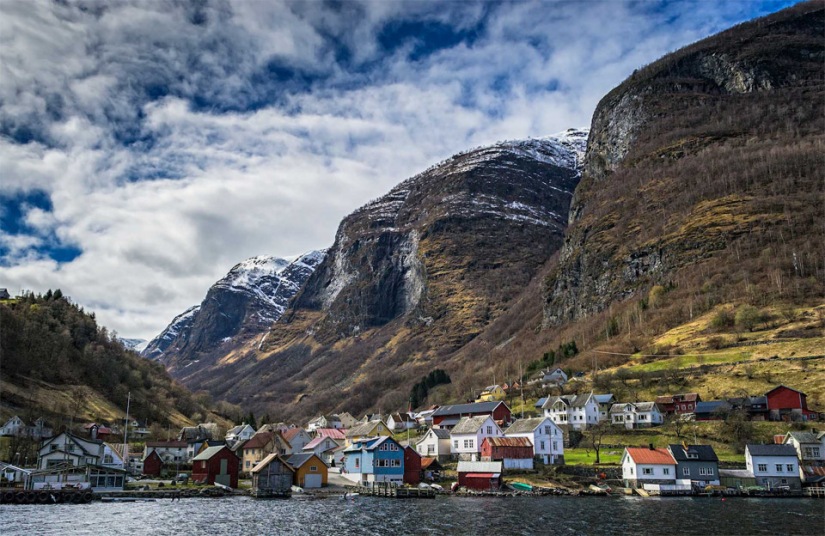 Village in the fjords, Norway